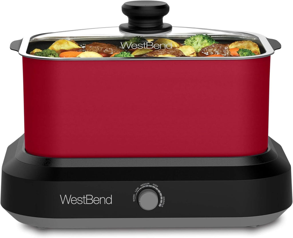 6-Quart Red Non-stick Slow Cooker N648249