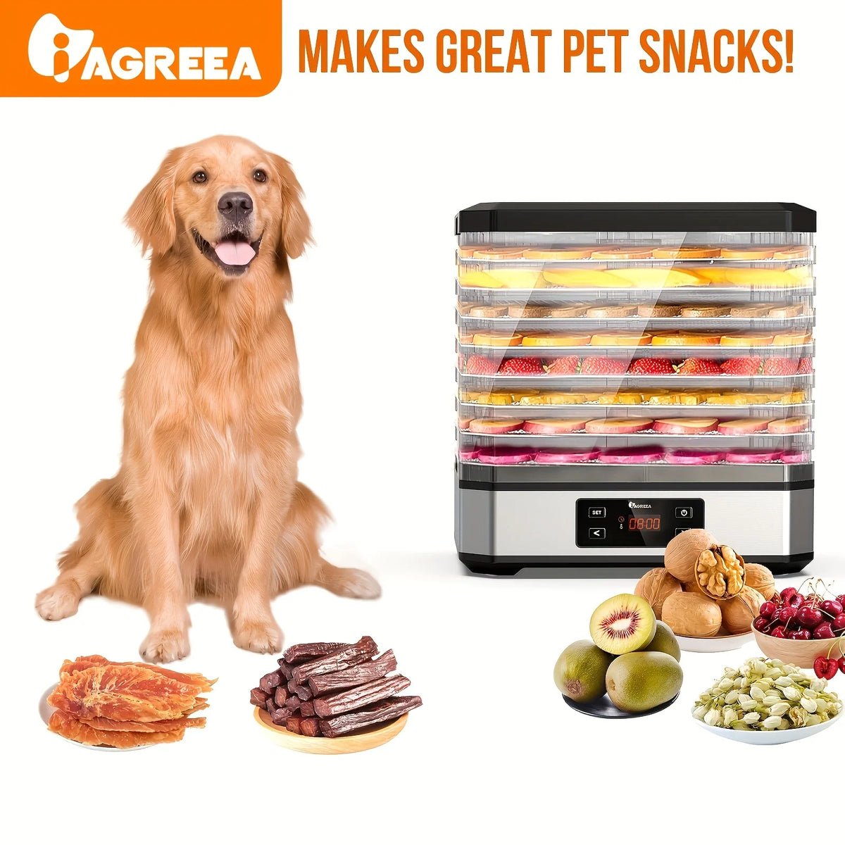 8 Trays Digital Food Dehydrator W620