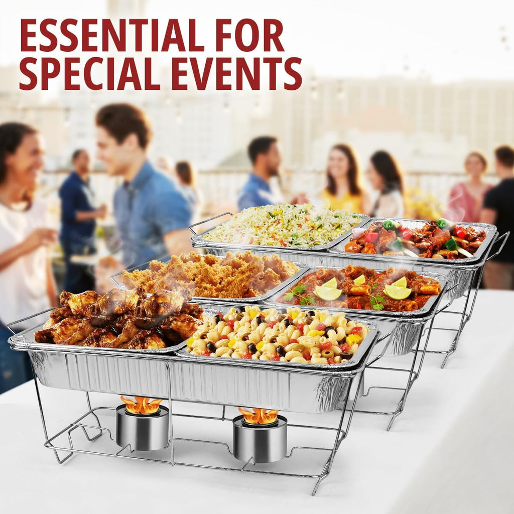 33 Piece Disposable Chafing Dish Buffet Set with 2.5 oz Fuel Cans A5444