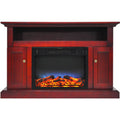 Cherry Electric Fireplace with Entertainment Stand V490566