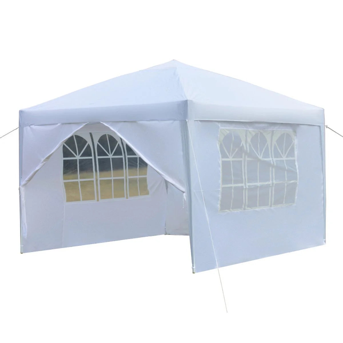3 x 3m Two Doors Two Windows Waterproof Folding Tent White D835