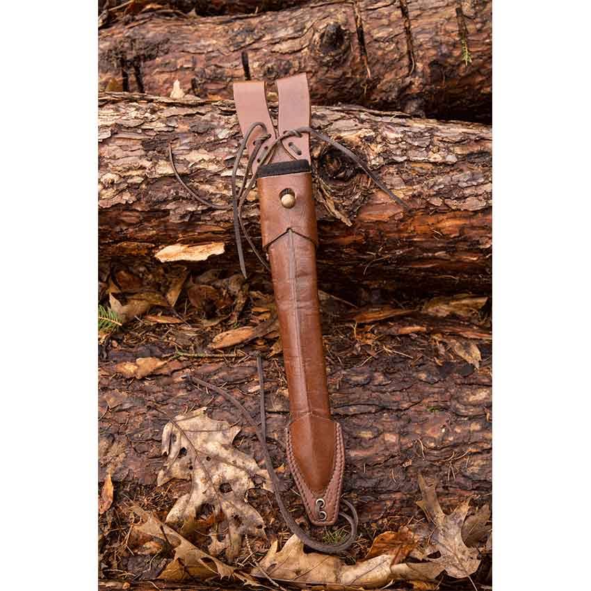 Black Leather Dagger Scabbard D996