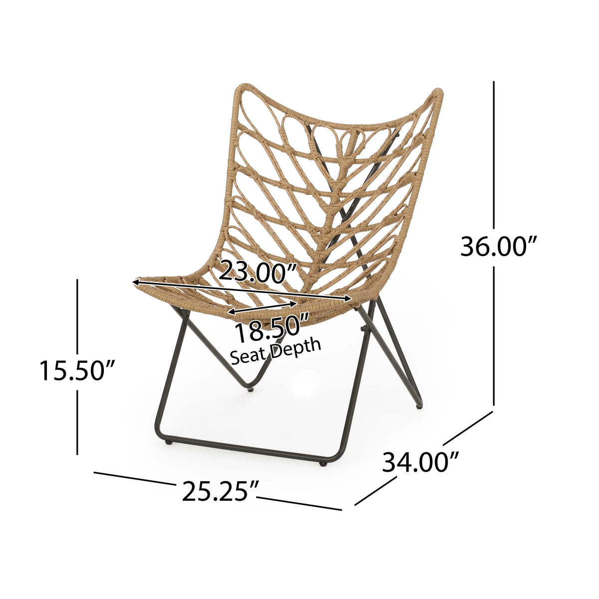 Light Brown and Black Wicker Accent Chairs Set of 2 R7273