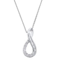 14K White Gold Diamond Twisted Infinity Pendant with 18 Inch Silver Chain K3148
