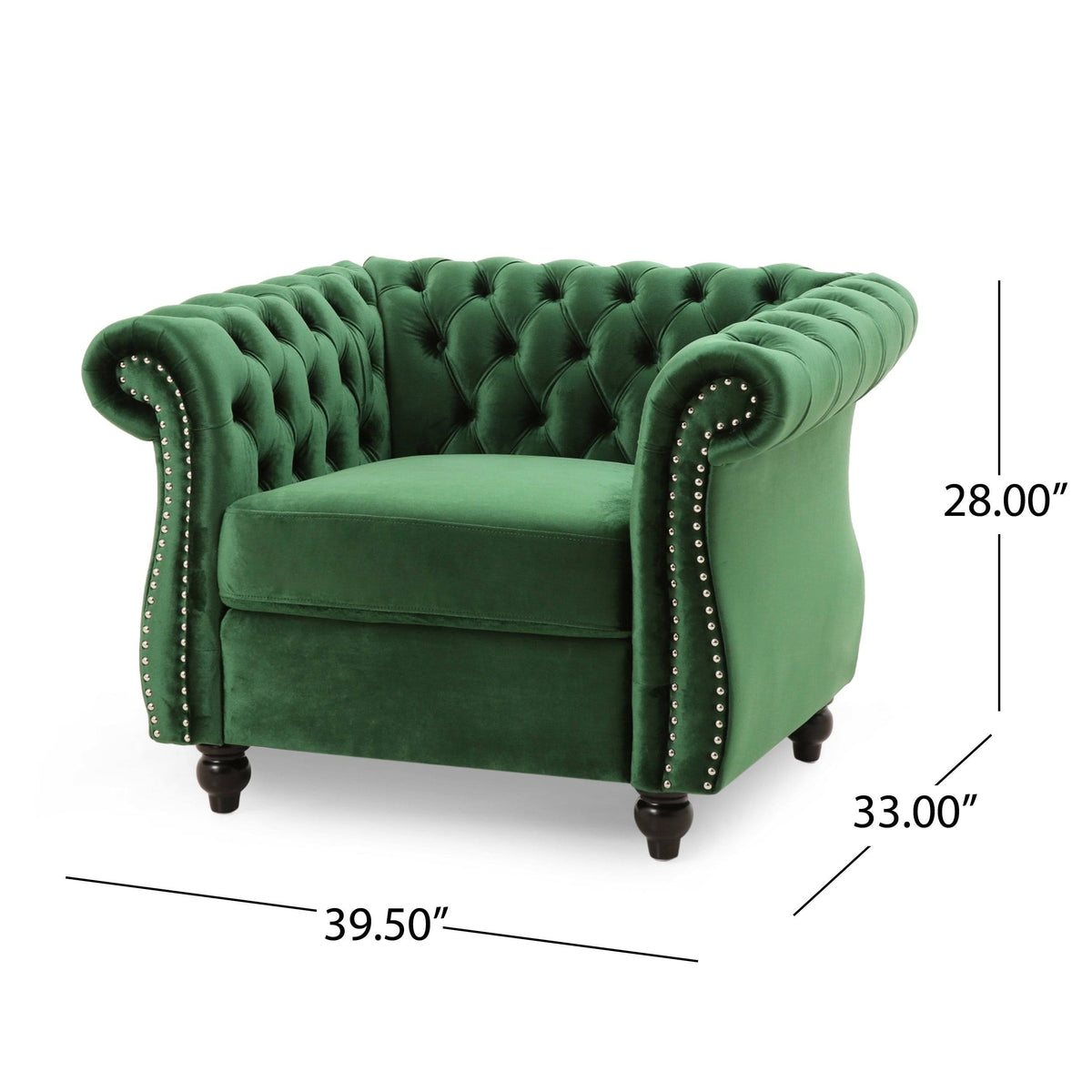 Dark Gray Velvet Club Chair B97461
