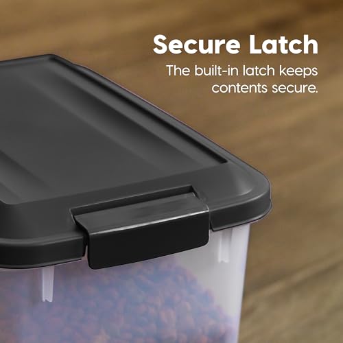 Dog Food Storage Container 2 Pack 30 lbs Airtight Clear Black K534880