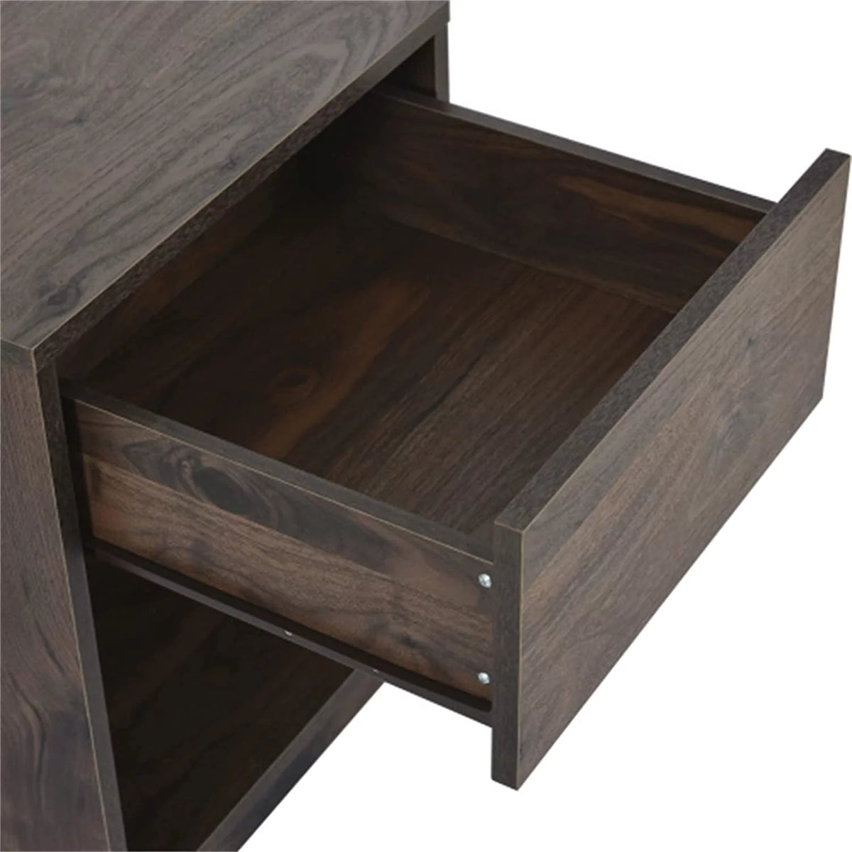 Mid-Century Modern Wooden Nightstand with One Drawer A443