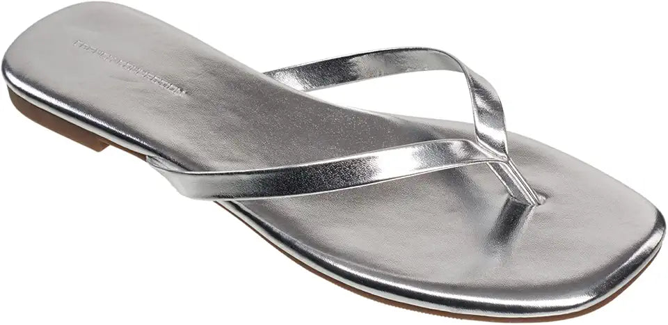 Vegan Leather Slip On Thong Sandals O887736