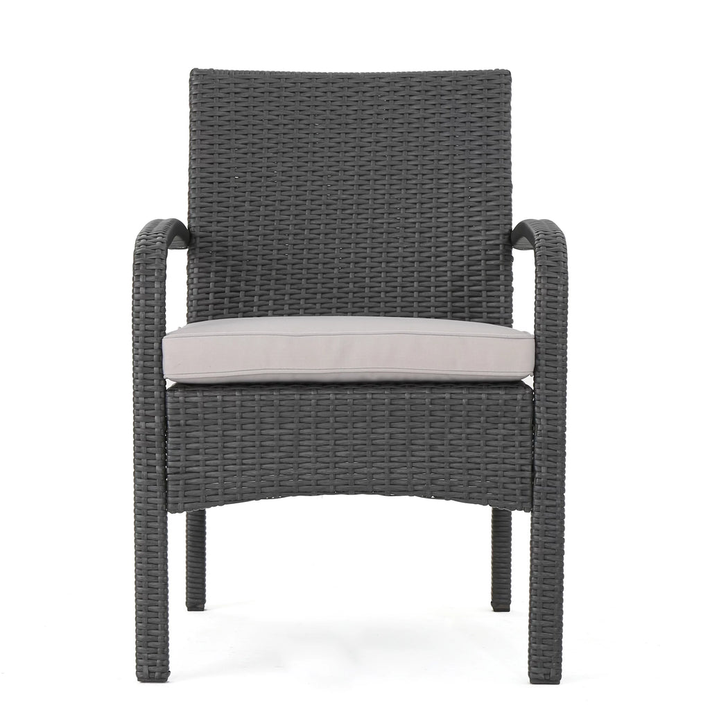 Outdoor Wicker Club Chairs with Cushion, Set of 2, Gray U8708