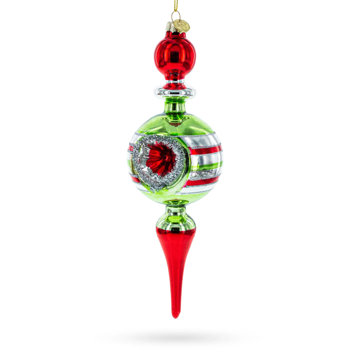 Multicolored Blown Glass Christmas Ornament V6048