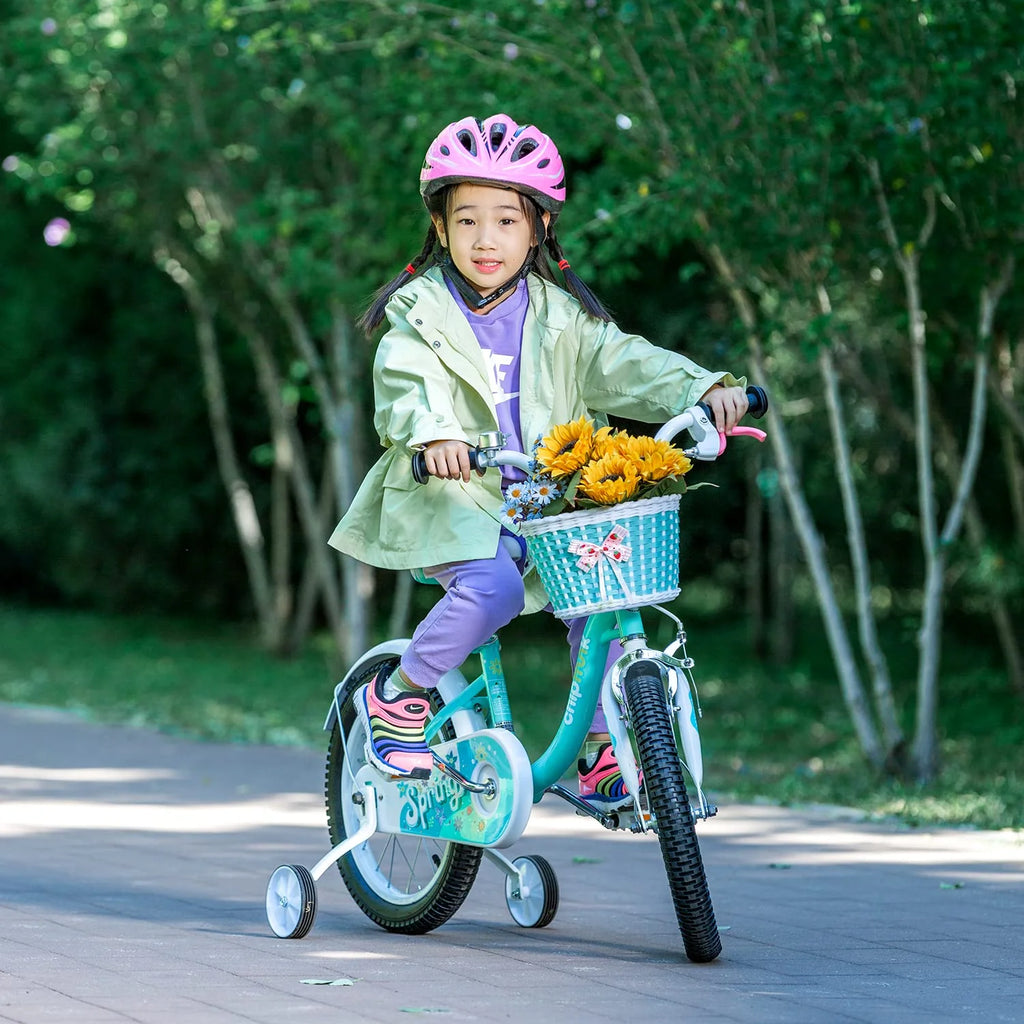 Green 18 Inch Kids Bike with Basket F235853