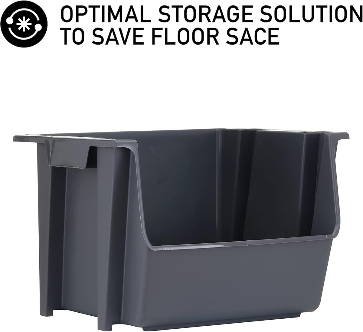 Black Pack of 3 Stackable Storage Bins J3235