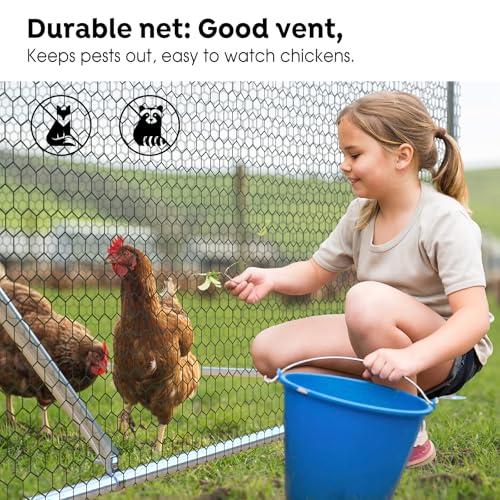 Large Metal Walk-in Chicken Coop with Anti-UV Cover Y27335