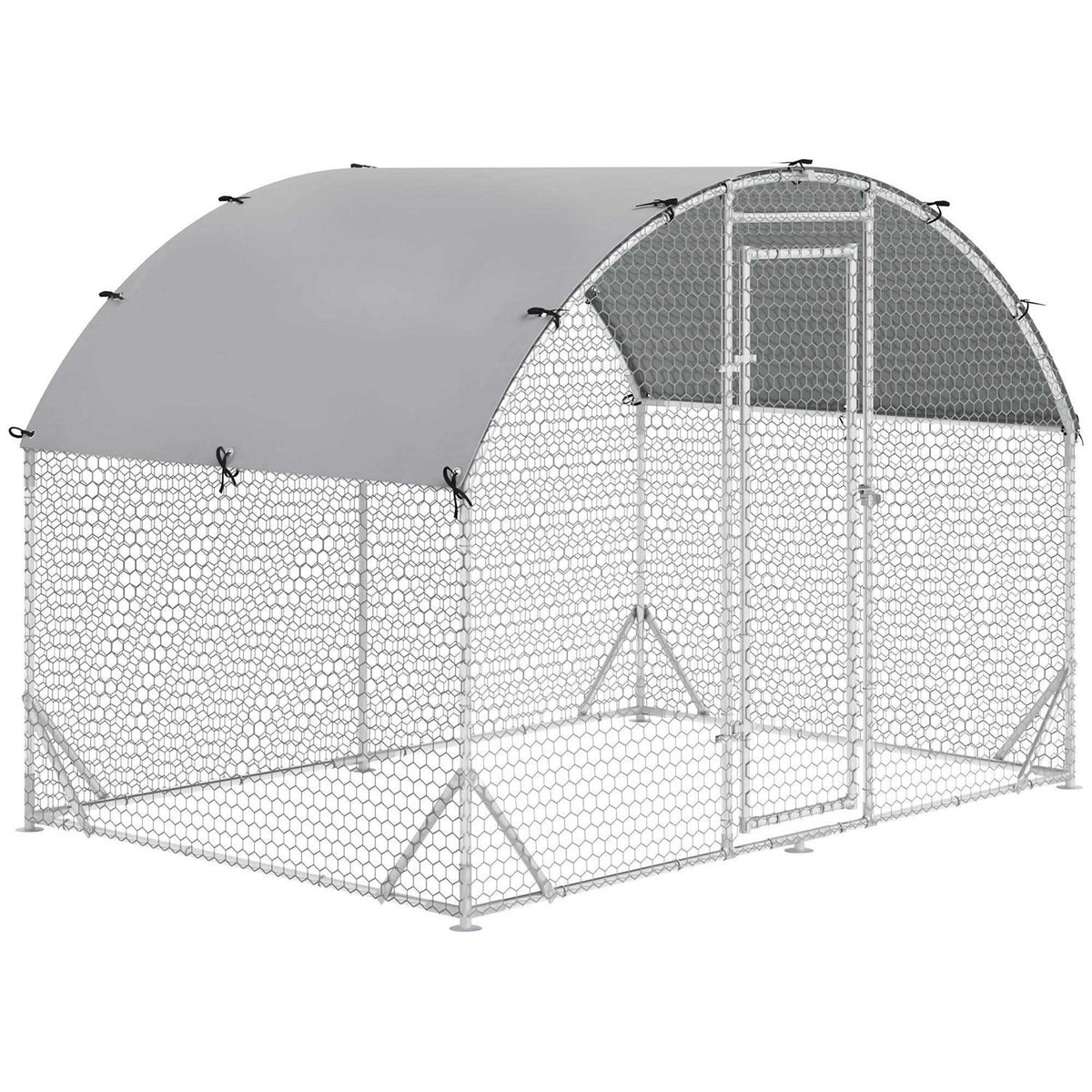 Metal Chicken Coop Walk-in Enclosure with Cover G485
