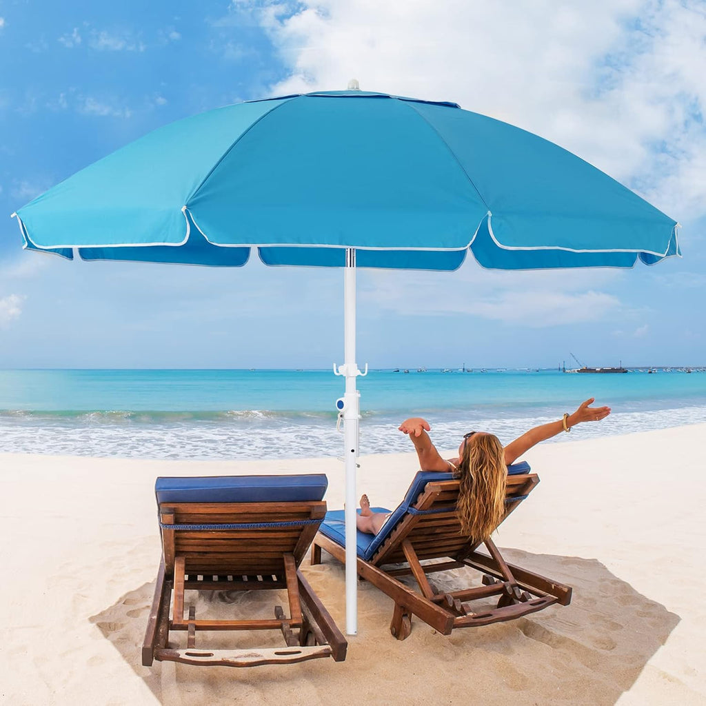 6.5FT Beach Umbrella with Carry Bag E363754