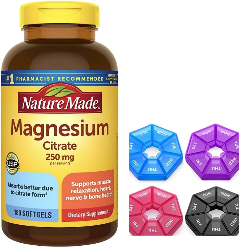 Magnesium Citrate 250 mg Dietary Supplement 180 Softgels E81966