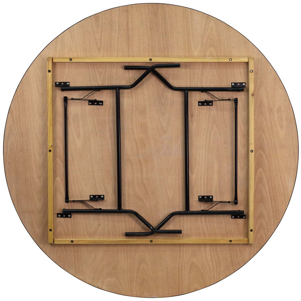 6-Foot Round Wood Folding Banquet Table V796861