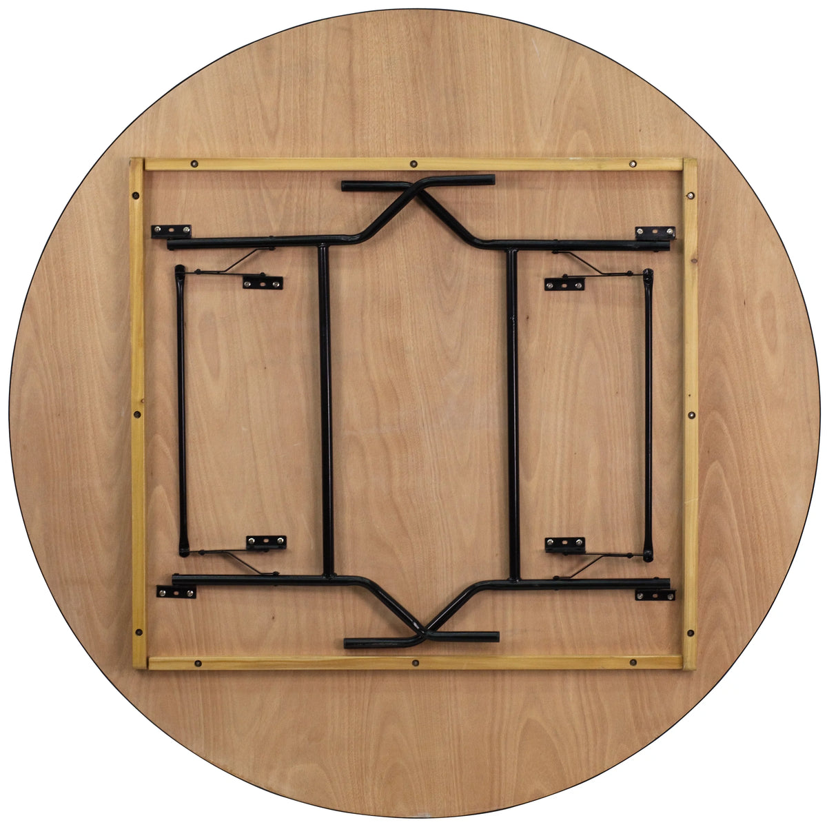 6-Foot Round Wood Folding Banquet Table V796861