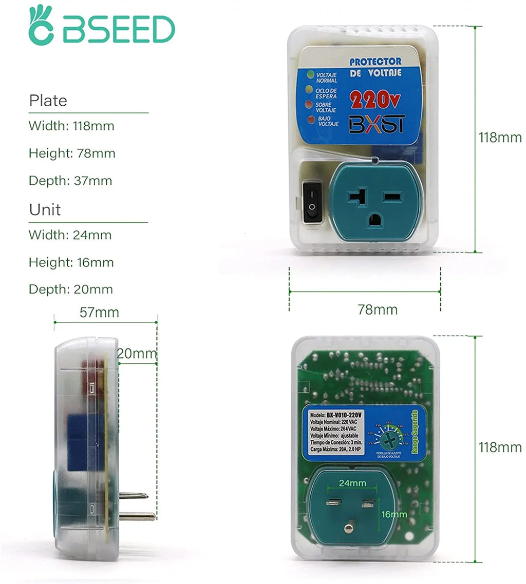 220V 2400W 20A Surge Protector Outlet 1 Pack W504