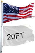 25FT Telescoping Aluminum Flagpole Kit with Tire Mount Base N288864
