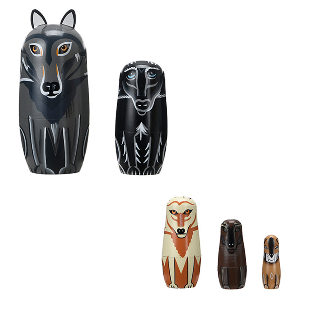 5Pcs Russian Matryoshka Doll Toy Nesting Doll Handmade Craft I287
