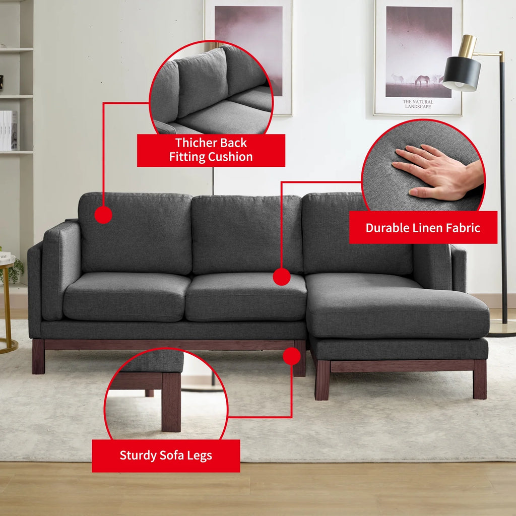 84" L-Shaped Upholstered Sectional Sofa with Chaise Lounge G491797