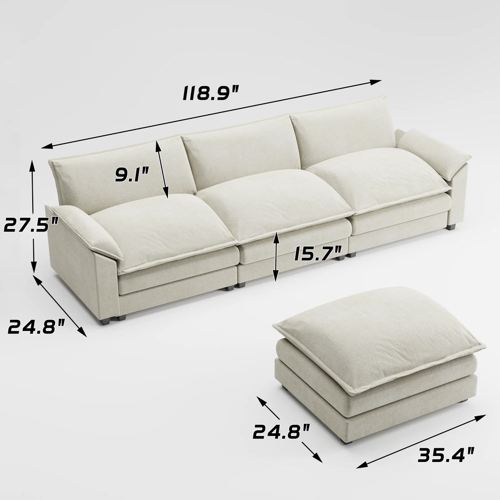 Gray L-shaped Sectional Sofa with Reversible Chair B75395