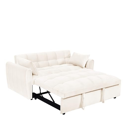 Dark Gray Velvet 3 in 1 Sleeper Sofa Bed Q49293
