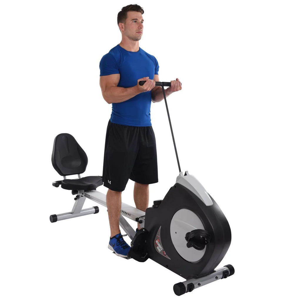 2 in 1 Recumbent Exercise Bike and Rower Machine with Magnetic Resistance S152665