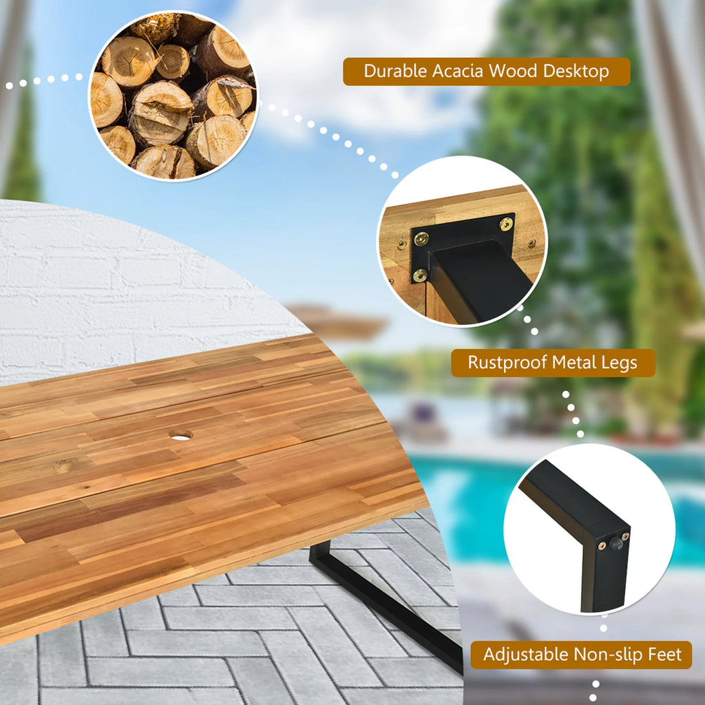 7 Pc Patio Dining Set with Umbrella Hole E25096