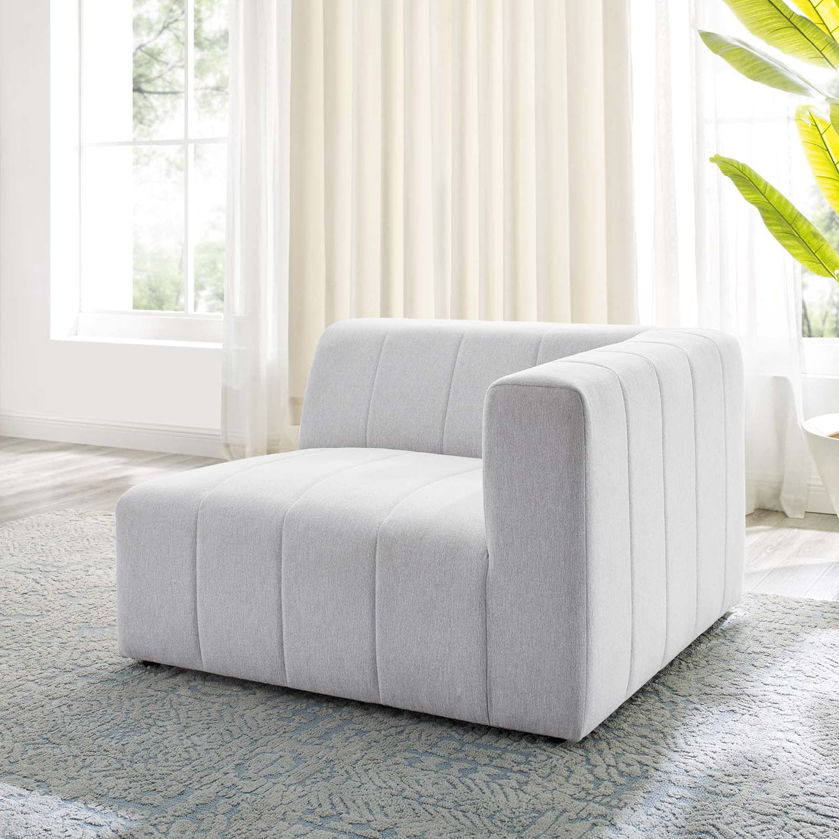 Ivory White Fabric Corner Chair I94493