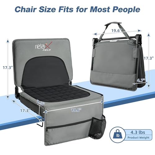 Folding Stadium Chair with Back Support and Cup Holder O3467