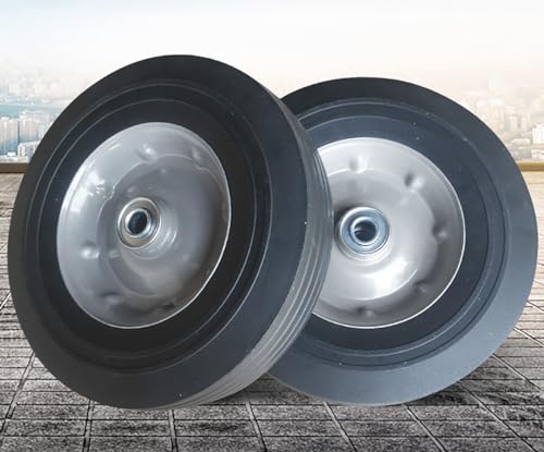 10-Inch Solid Rubber Tire Wheels Replacement 4.10/3.50-4" Flat Free Tire for Hand Truck (2-Pack) T4479