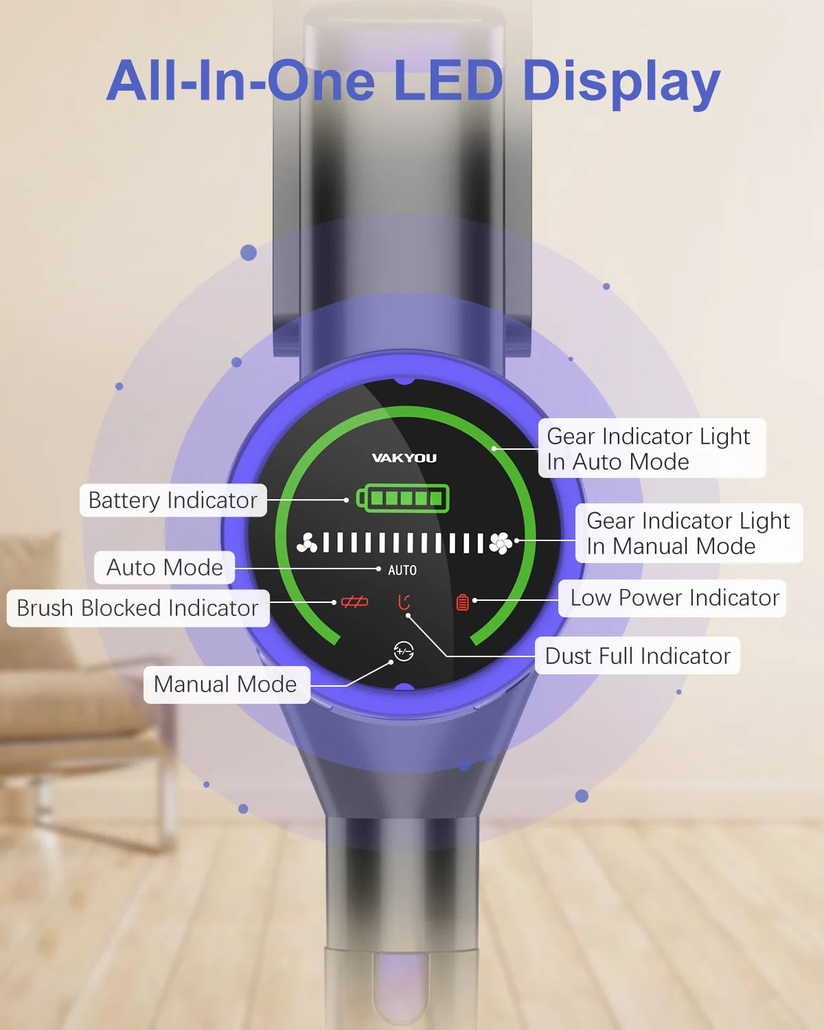 Cordless Stick Vacuum 450W 33Kpa 55mins W784828