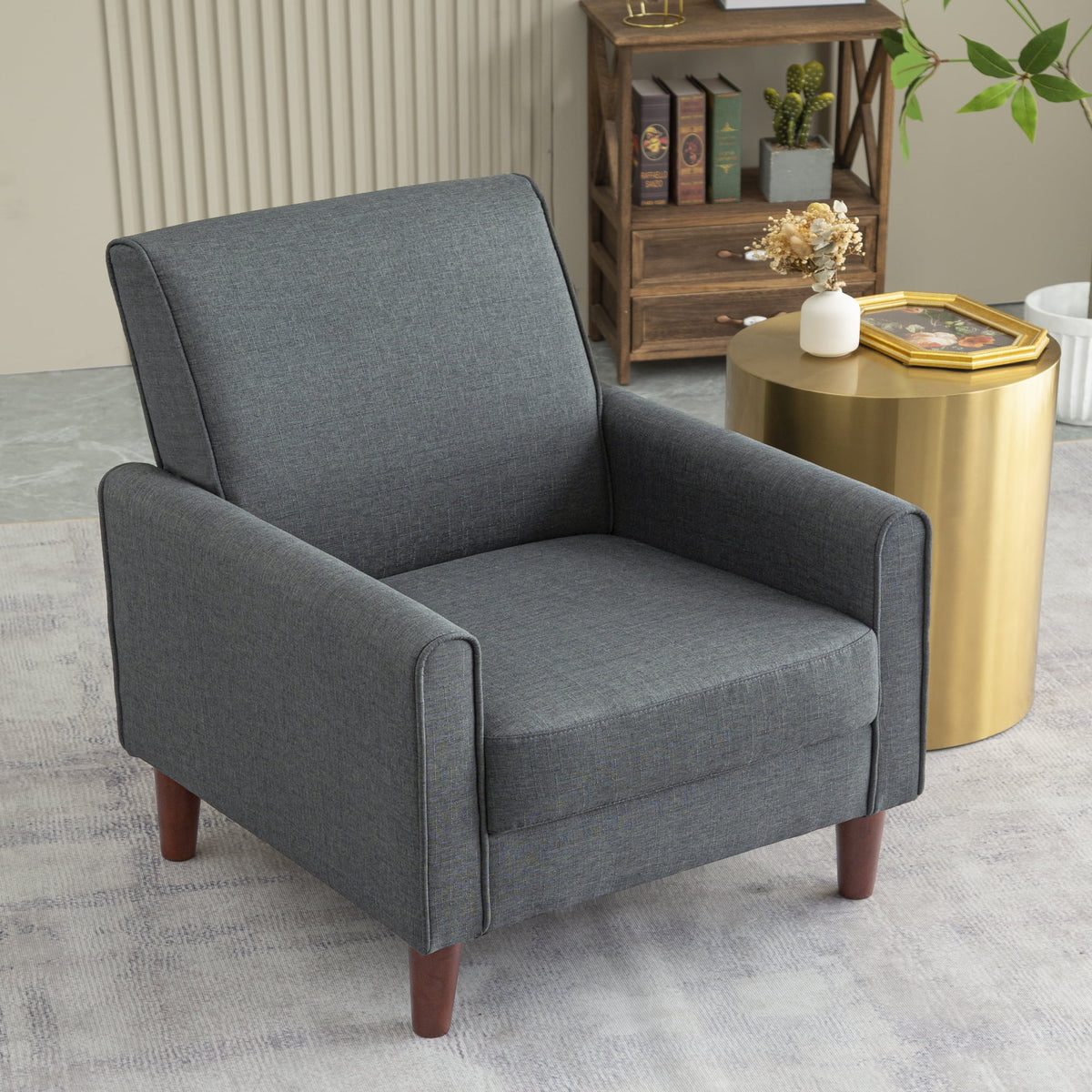 Single Sofa Chair with Four Wooden Legs B77460