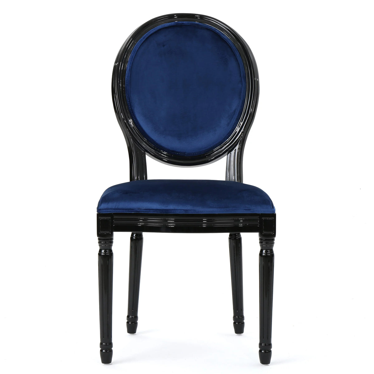 Velvet Dining Chairs Set of 4 Navy Blue O748