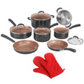 11 Pc Non Stick Cookware Set with Oven Mitt T9543