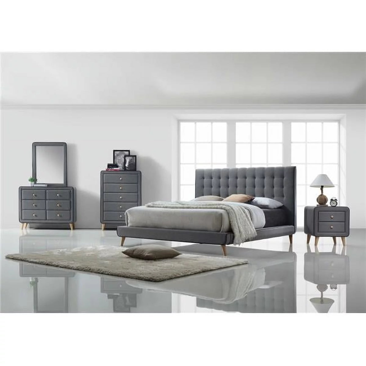 Light Gray Fabric Dresser L463