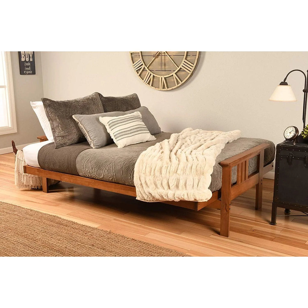 Boldly Bohemian Futon Frame with Linen Charcoal Mattress Z1981