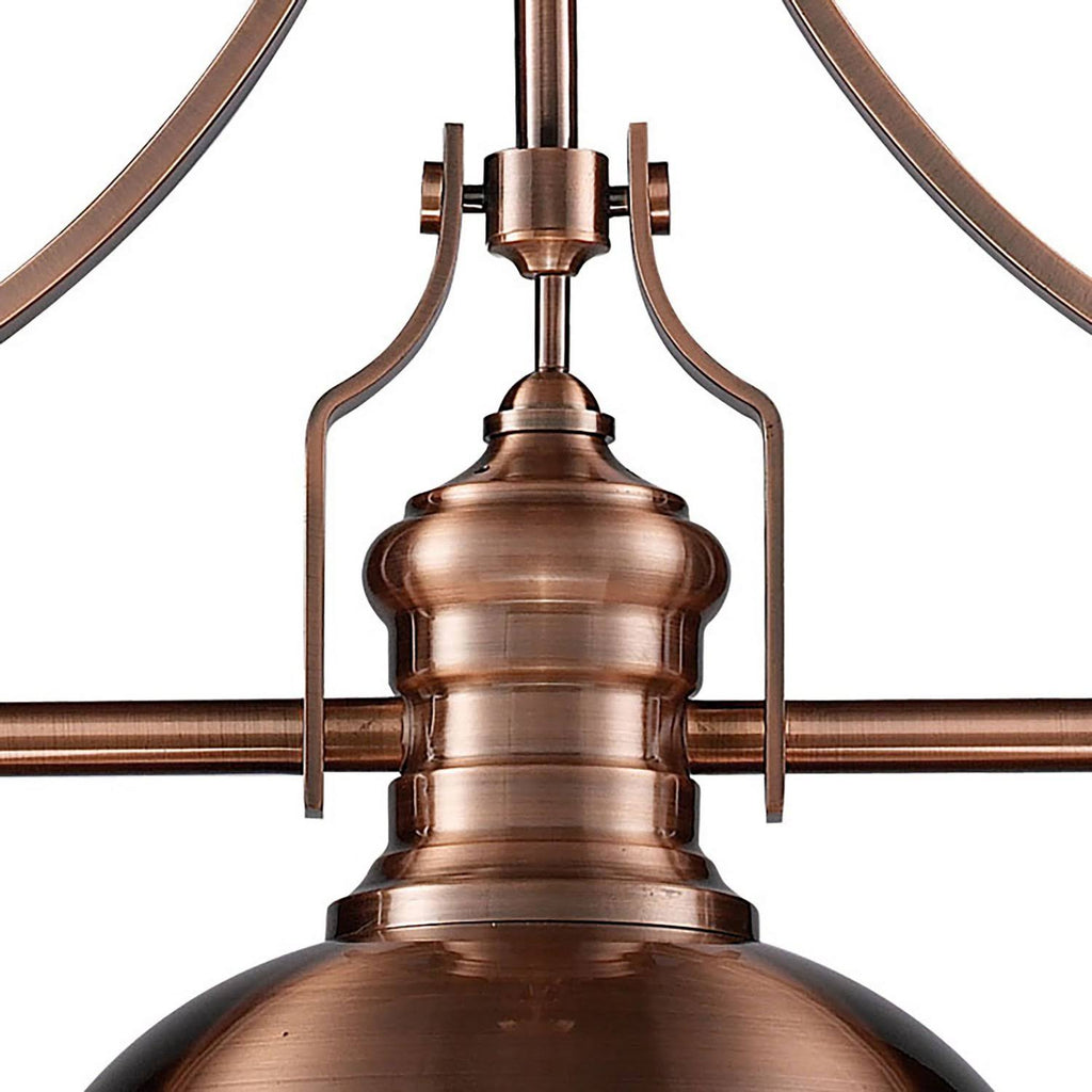 3-Light Billiard Island Light in Antique Copper D1739