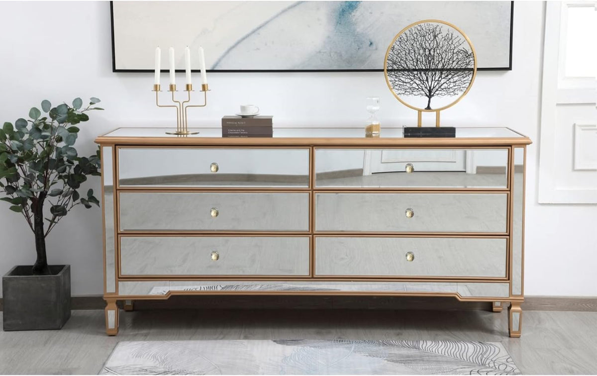 Antique Gold Mirrored Chest I90449