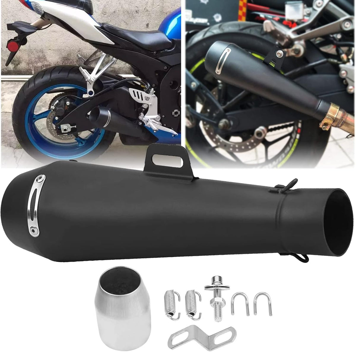 Motorcycle Slip On Exhaust Muffler Tail Pipe 51mm Universal R923