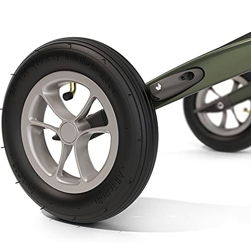 Carbon Overland All Terrain rollator with Big Pneumatic Wheels Foldable with seat Defender Green M7235