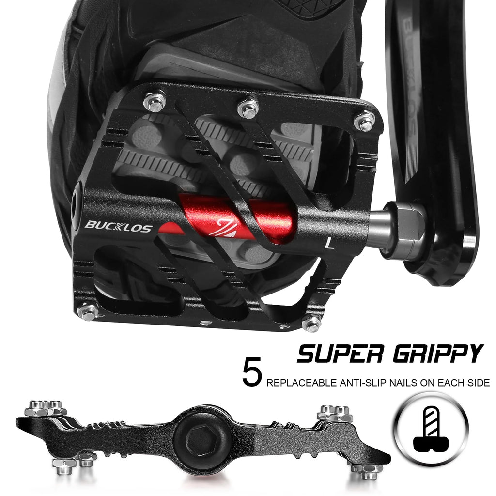 CNC Aluminum Alloy MTB Flat Pedals 3 Bearings 9/16" A153197