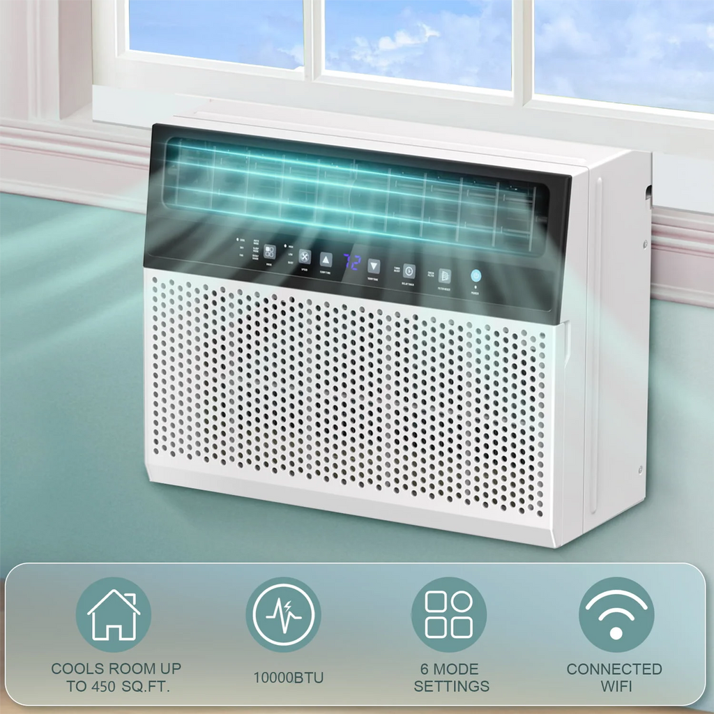 6000 BTU Window Air Conditioner with Wi-Fi & Remote, White K76536