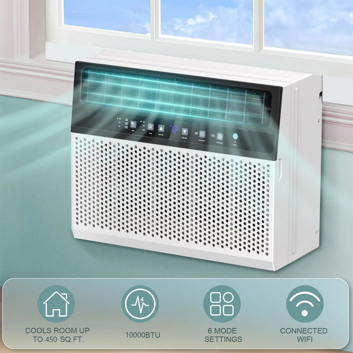 6000 BTU Window Air Conditioner with Wi-Fi & Remote, White K76536