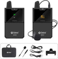 UHF Wireless Lavalier Microphone System with Transmitter and Receiver, 164 Feet, Pack of 2 L27805