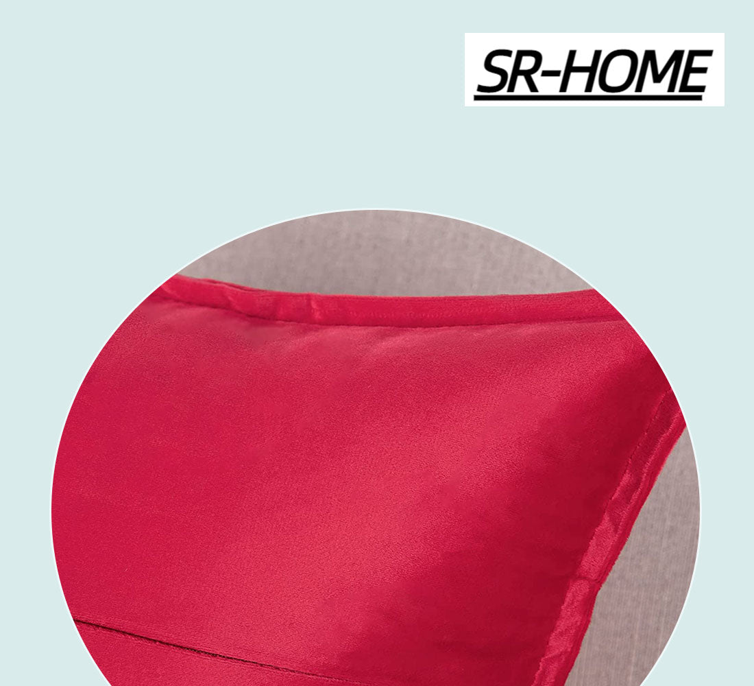 Set of 2 Velvet Decorative Throw Pillow Covers Square with Fringe Cushion Case T359