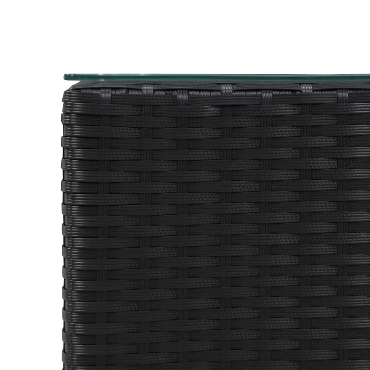 Black Poly Rattan Glass Side Table L5360