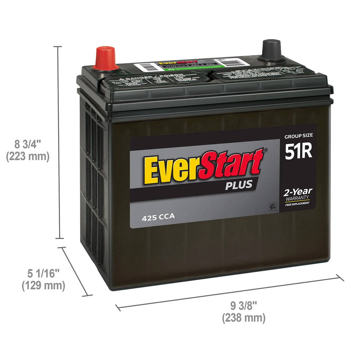 Lead Acid Automotive Battery Group Size 51R 12 Volt 425 CCA G449951
